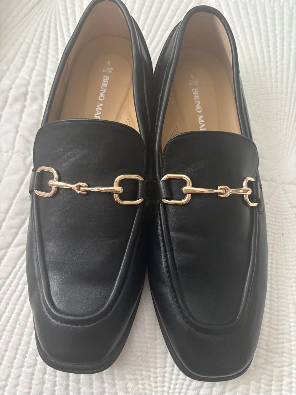 BRUNO MARC BLACK LOAFERS With Buckle LIKE NEW SZ 9